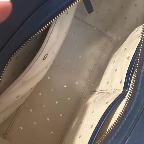 Kate Spade 2 Park Avenue Leather Handbag Purse Nautical Red White Blue Pristine - Picture 4 of 15